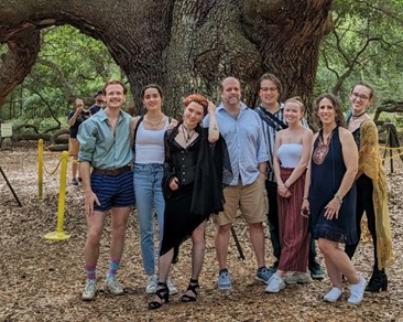Image of the Folly Beach Travel Travellers. From left: Quin, Virginia, Tet, Brent, Hayden, Lauren, Vesta, Aria.